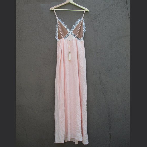 NEW FOR LOVE & LEMONS SOFT PINK LOVEBIRD MAXI DRESS SIZE XS - Picture 5 of 10